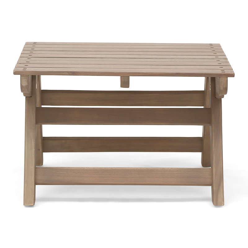Outdoor Side Table - Grey, Wood, 20.05X20.05X12.85, Open Slat Pattern Construction Accent Appearance Decorative Wood In 20.05W X 20.05L 12.85H, Feature