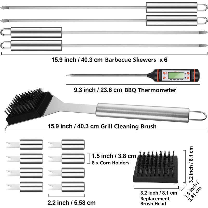 Stainless Steel Dishwasher Safe Grilling Tool Set