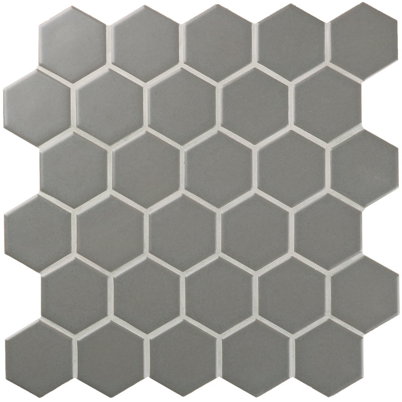 Value Series 2" x 2" Straight Edge Porcelain Mosaic Sheet Floor Use Tile, Gray