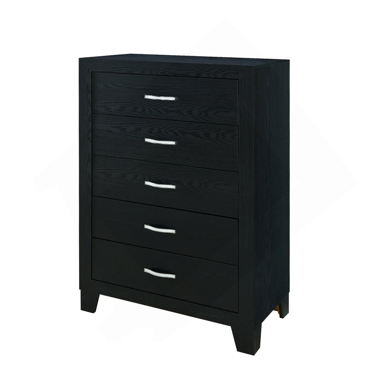 Commode verticale en bois manufacturé avec 5 tiroirs