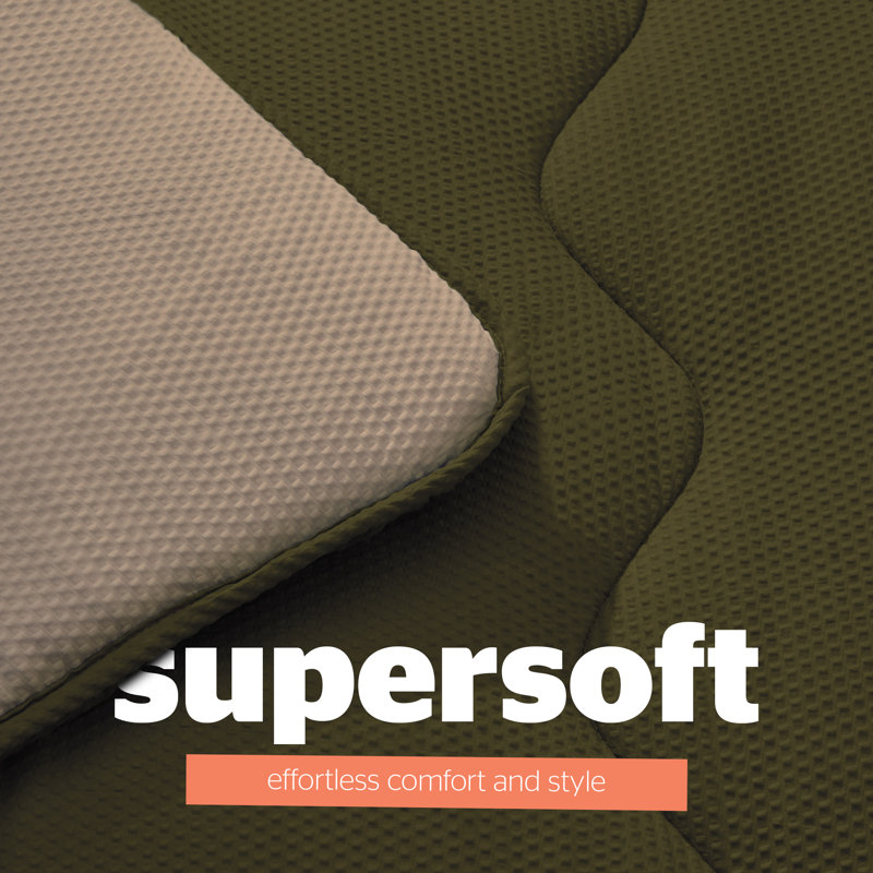 Silentnight Seersucker Coverless Duvet 10.5 Tog With Matching Pillowcases,  All Seasons, Double, Green