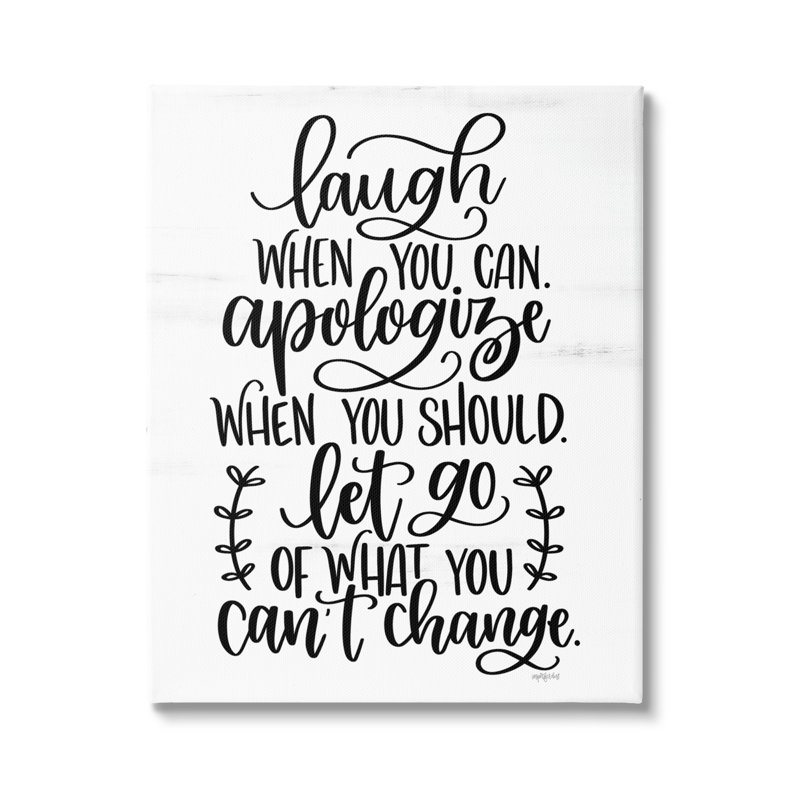 " Inspirational Life Quote Script Calligraphy Birch Pattern " by Imperfect Dust, Wrapped Canvas, 20" H x 16" W x 1.5" D