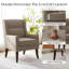 Fauteuil d'appoint rembourré en polyester à haut dossier avec ressorts à arc-800342519