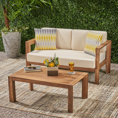 Francesco Outdoor 2 Piece Sofa Seating Group with Cushions