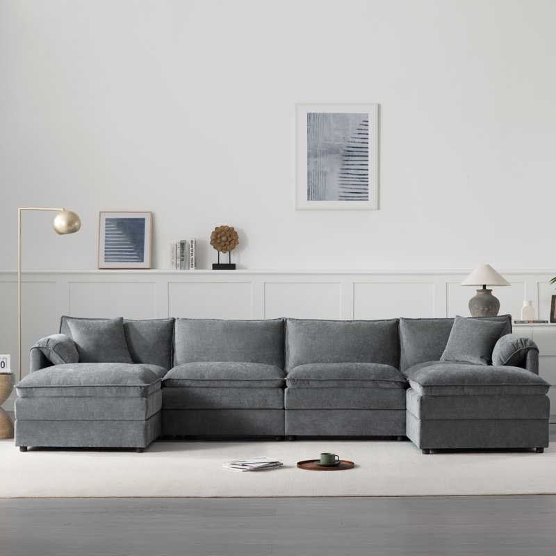 Canapé modulaire en chenille Roomfitter, Gris