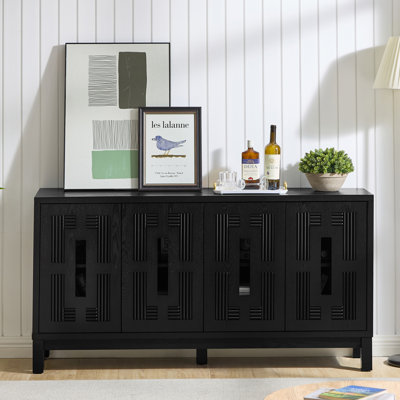 61" Mid Century Sideboard With 4 Doors