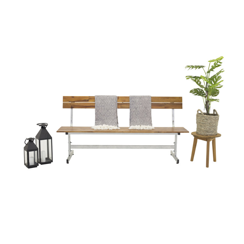 Lynd Solid Wood Teak Outdoor Bench