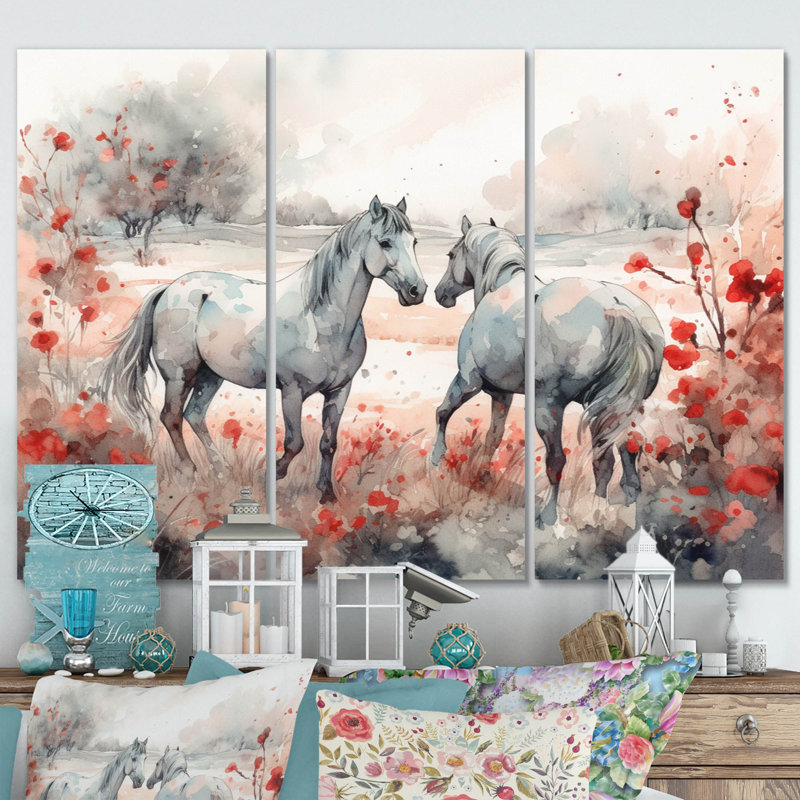 Cheval - Harmonie - Ensemble de décorations murales animaux en métal