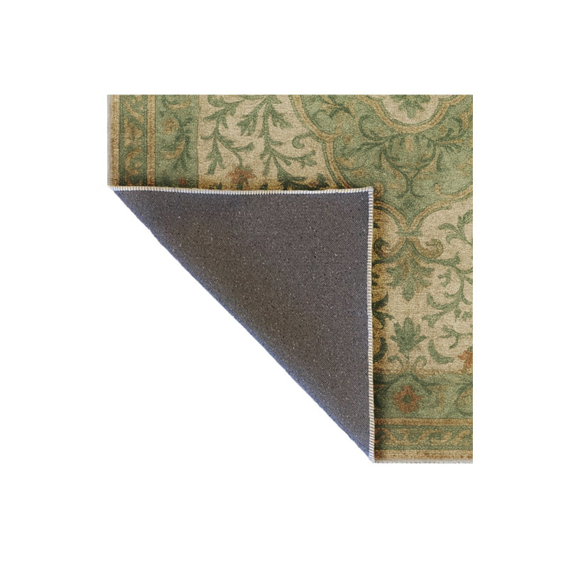 Tapis bleu tissé lavable rétro Mosso, 2'6" x 9'10"