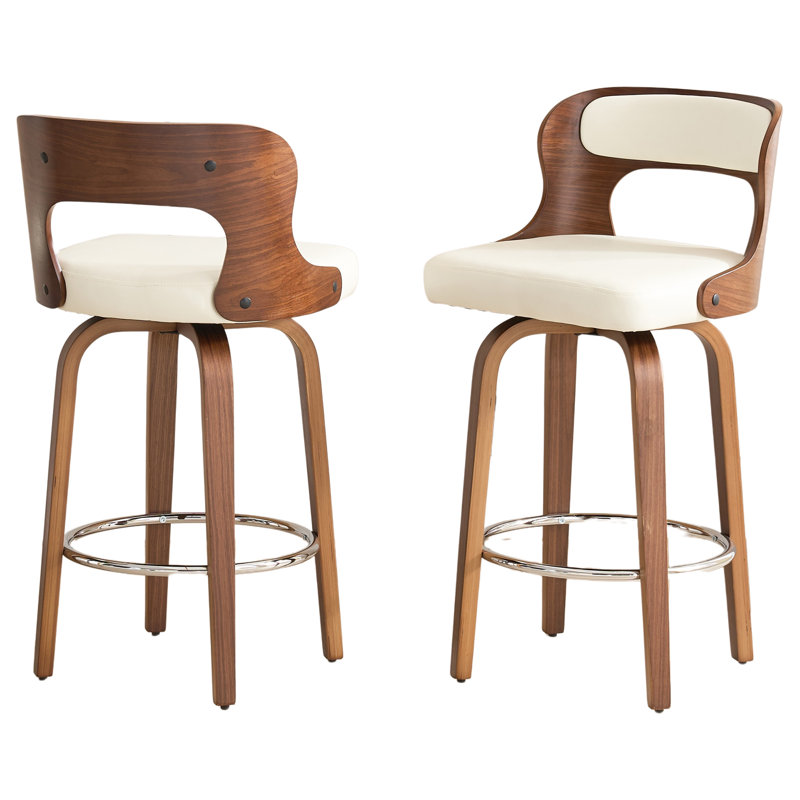 Swivel Faux Leather Counter & Bar Stools, White