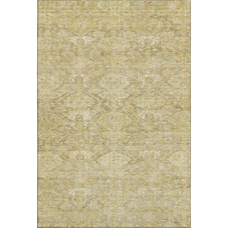 Premium Machine Washable Jamestown AMF1084 Damask Rug, Rectangle 9' x 12'