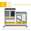 Wood House With Wheels And Removable , Grey Medium Cage Quick-cleaning Trays,