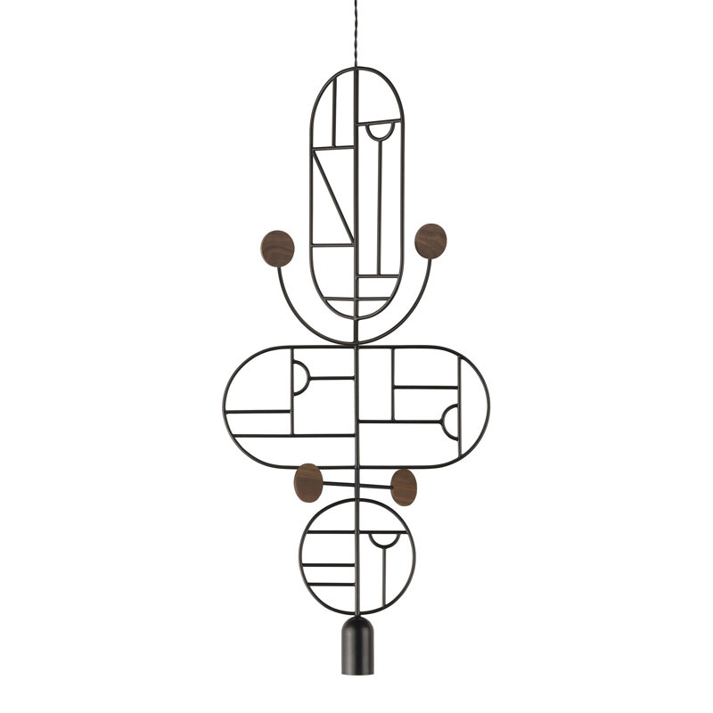 Wooden Dots 1 - Light Pendant, Walnut, Black