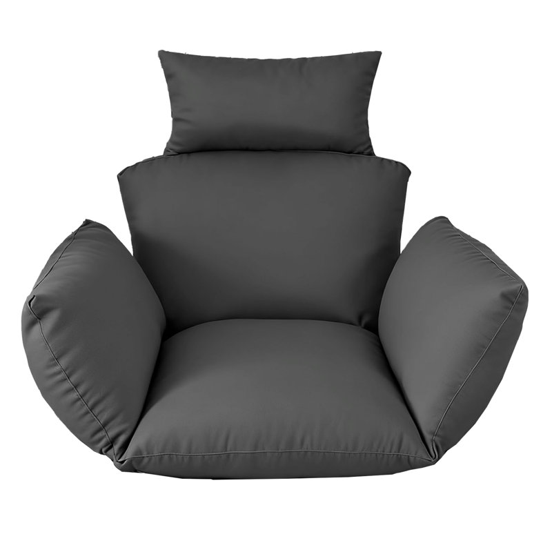 Coussin de chaise d'extérieur suspendu, coussin de remplacement pour hamac en osier, coussin de dossier surdimensionné, Gris