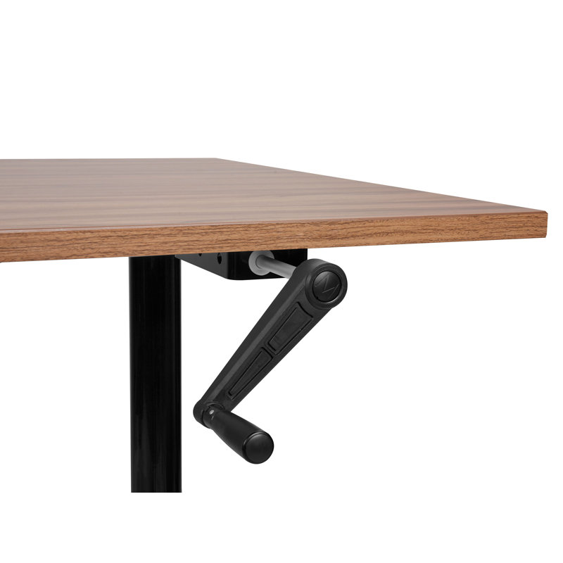 Amarianna Adjustable Height Steel Standing Desk, 119cm H x 160cm W x 72cm D, Black, Brown