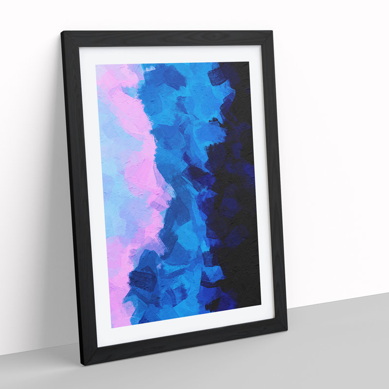 Force Of The Elements Abstract - Single Picture Frame Painting, 64cm H x 46cm W x 2cm D, Black
