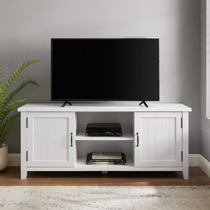 Buren Classic TV Stand With Open Storage And Adjustable Shelves For Tvs Up To 65 Inches, Cord Management, Ready-To-Assemble