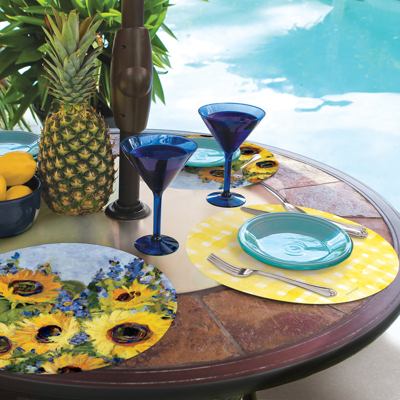 Sunflower Gallery Reversible Round Easy Care Placemats