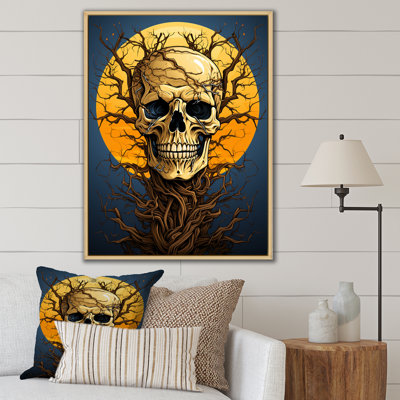 «Happy Full Moon Skull» souriant, reproduction sur toile