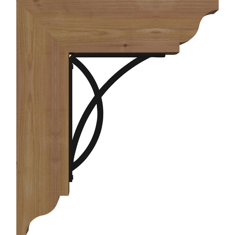 Miller 4" Single Brace Ironcrest Bracket, 16"H x 14"D, 3 1/2"W x 2"T Western Red Cedar (Smooth)