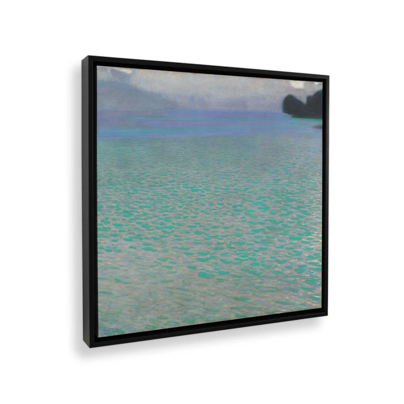 Whispering Lake Light, H 12,75 po x l 12,75 po, Cadre flottant, Noir satiné