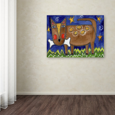 Berkley 'Funky Dog with Bone' Canvas Art