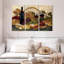 Ensemble de 3 bouteilles de vin sur toile Tuscan Evening-362147195