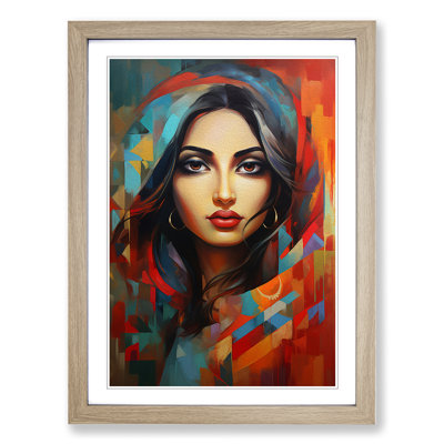 Indian Woman Expressionism - Framed Print