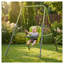 Balançoire pour bébé intérieur/extérieur de 118 cm (46,46 po) de hauteur avec siège de sécurité, noir/vert