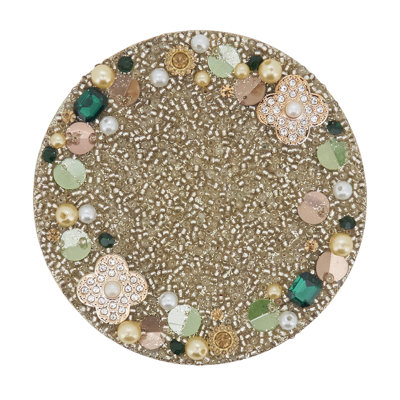 Embellished Jewel Coasters (Set of 4) – Beaded Decorative Drink Coasters with Gem Accents for Coffee Table, Dining Table and Entertaining