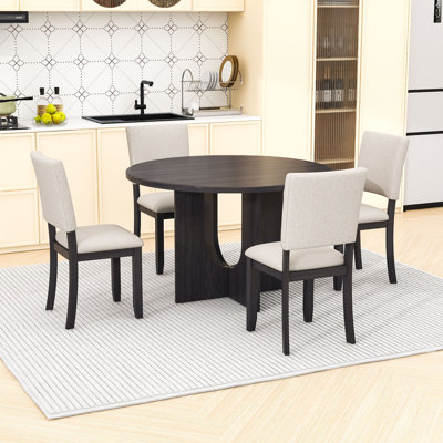 Ensemble de table de salle à manger avec 4 chaises rembourrées