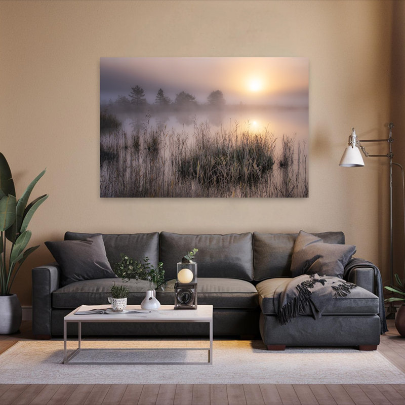 Art contemporain contemporain, paysage d'automne abstrait, H 40 po x l 60 po