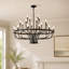 Luminaire de style lustre industriel rétro style chandelier noir industriel à 24 lumières