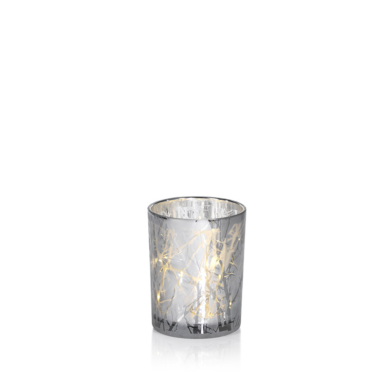 Glass Tabletop Hurricane with Candle Included, 5"H x 4" W x 4" D