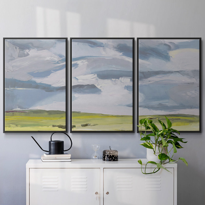 Lumière - Toile encadrée multi-pièces, H 36 po x l 75 po x P 2 po, Noir