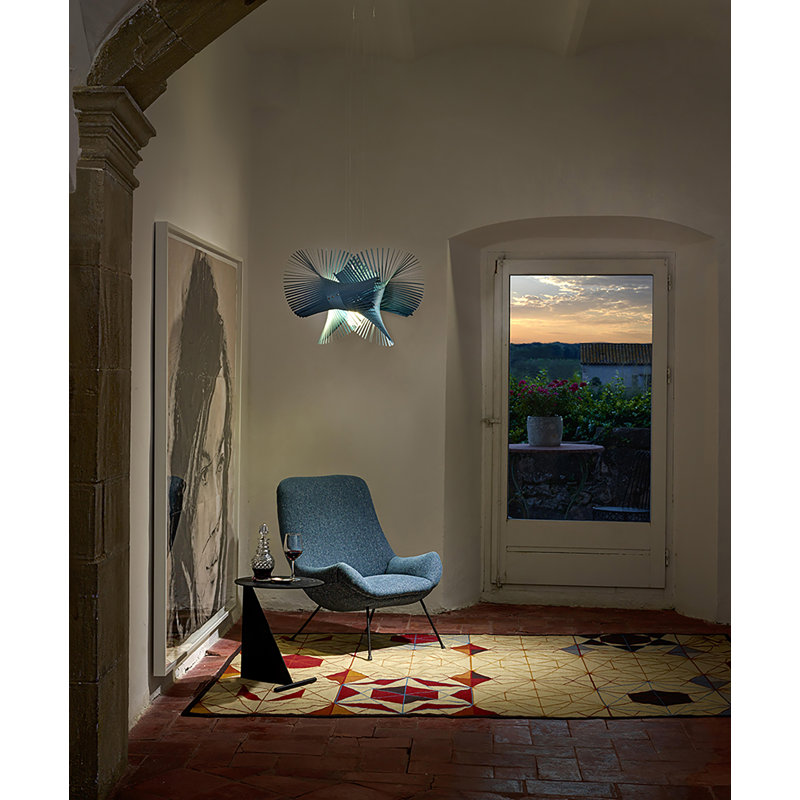 Minimikado 1 - Light Pendant, E26, Sea Blue