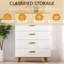 Commode 6 tiroirs blanche