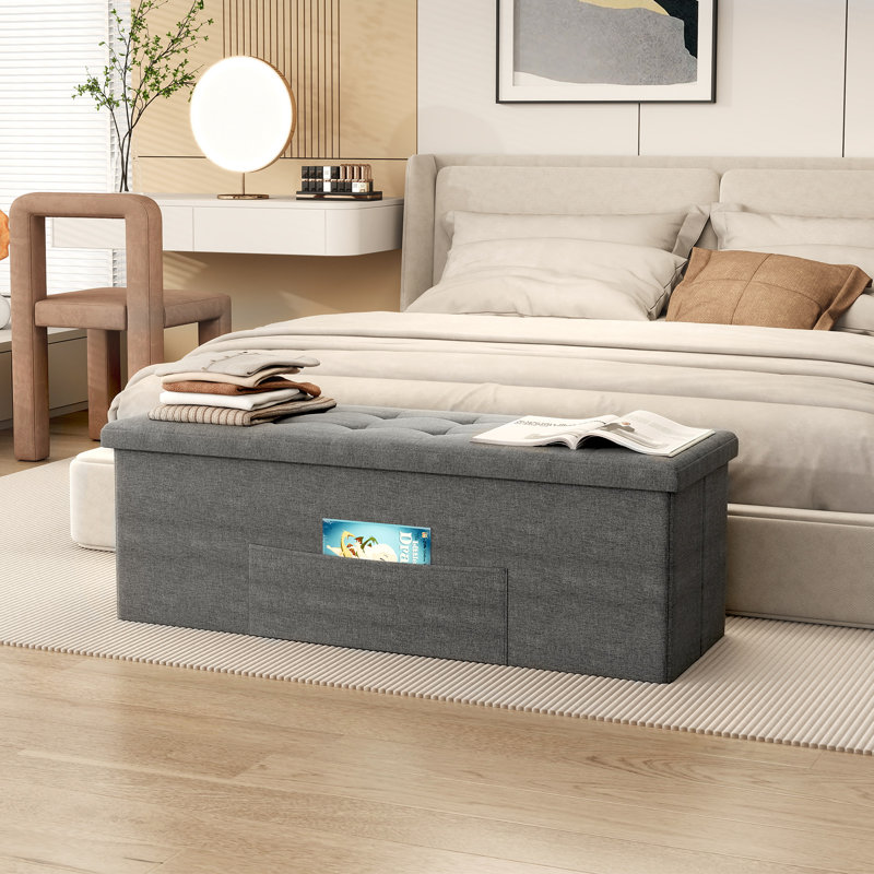 Banc de rangement Dastall, Gris foncé