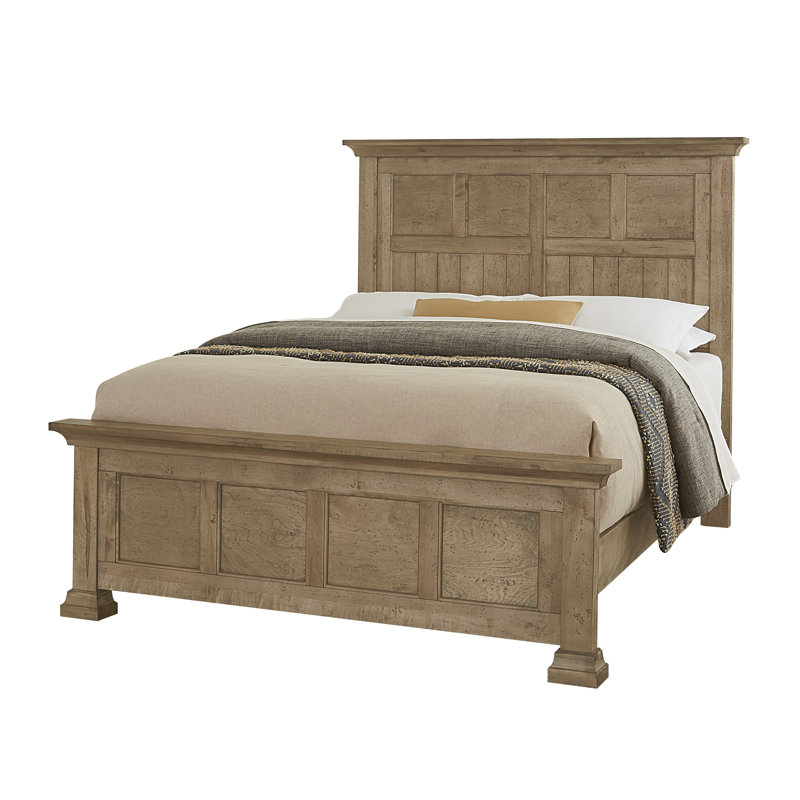 Window Pane Solid Wood Bed, Queen, Warm Natural