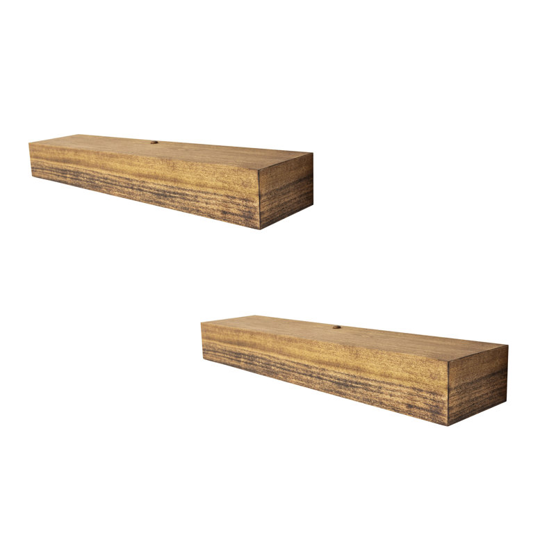 Poplar Floating Shelves, 5" H x 17" W x 4" D