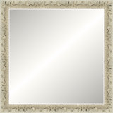 Distressed Antique Ivory Signature Mirror