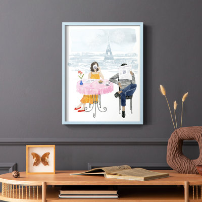 «Paris in Love II», reproduction encadrée - bois massif