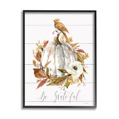 Bb-490-Framed " Be Grateful Fall Pumpkin " by Carol Robinson