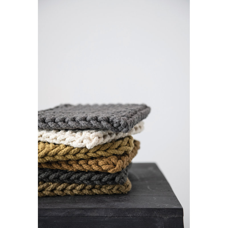Creative Co-Op Leather Potholder Set