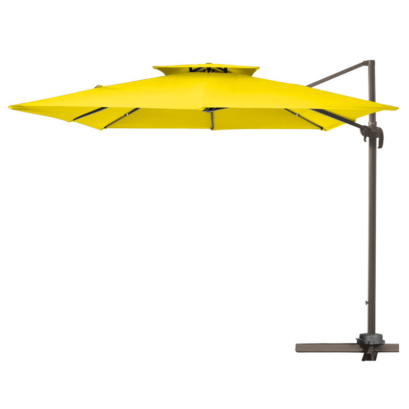 Parasol en porte-à-faux Pulk, L 132 po x P 132 po, Jaune