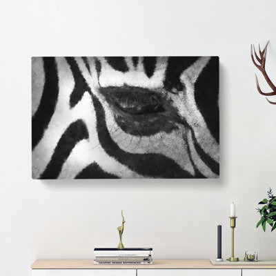 The Eye Of A Zebra - Wrapped Canvas Painting