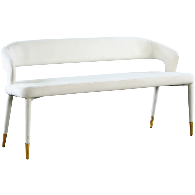 Destiny Velvet Bench, Cream Velvet