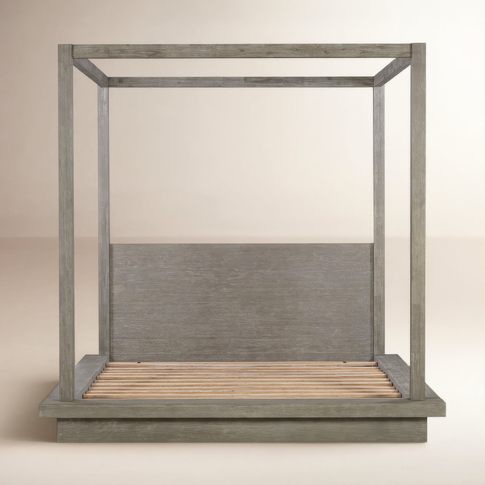 Monae Solid Wood Panel Bed, Queen