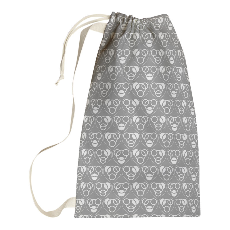 Sac à linge Classic Circles Waves, H 36 po x l 28 po x P 1,5 po, Gris/blanc