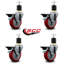Ensemble de roulettes extensibles en poly pivotant avec frein SCC PLB 4 po x 1-7 / 8 po-101301461